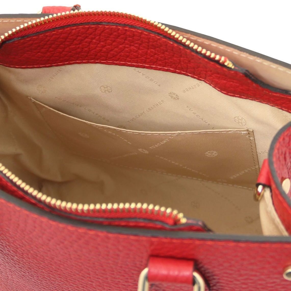 The Tropical Duchess Tuscany Leather  DAMA TL142565 Leather Handbag in Lipstick Red