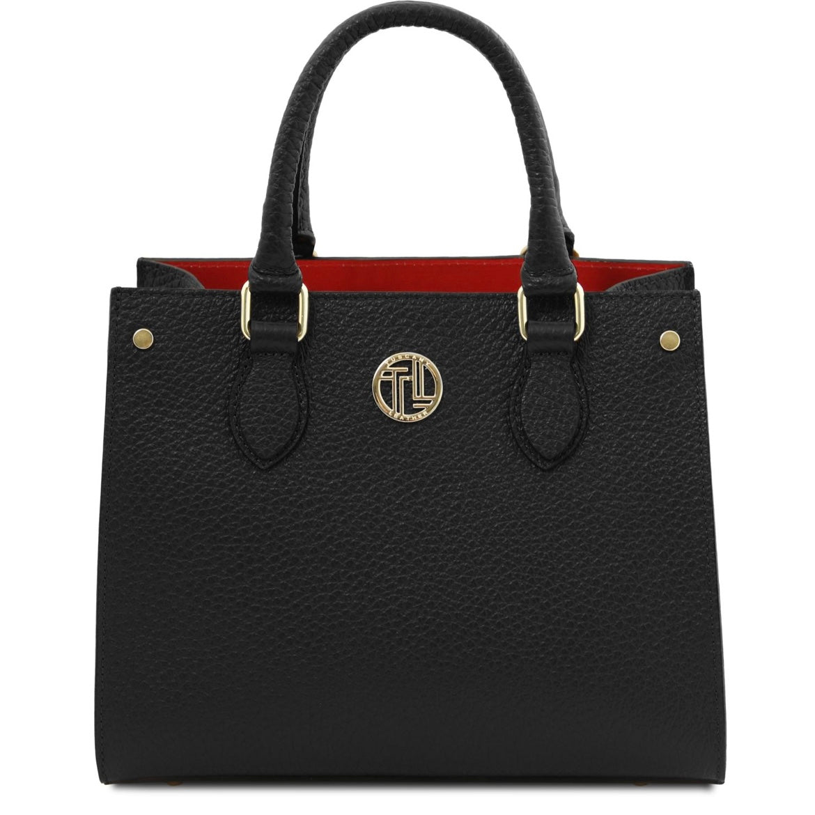 The Tropical Duchess Tuscany Leather  DAMA TL142565 Leather Handbag in Black