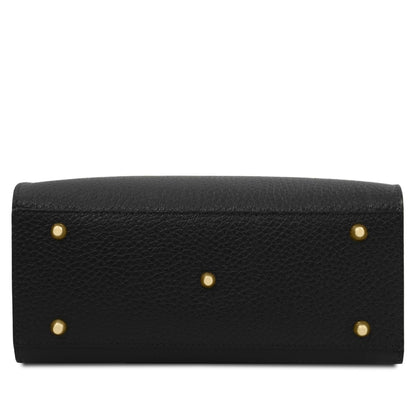The Tropical Duchess Tuscany Leather  DAMA TL142565 Leather Handbag in Black