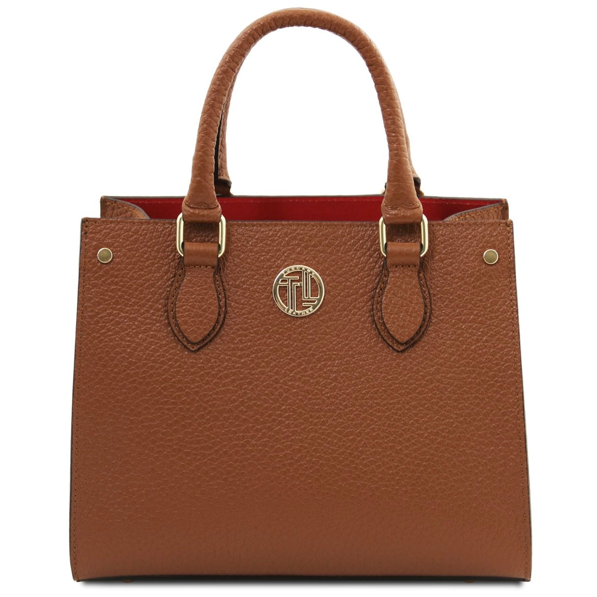 The Tropical Duchess Tuscany Leather  DAMA TL142565 Leather Handbag in Cognac