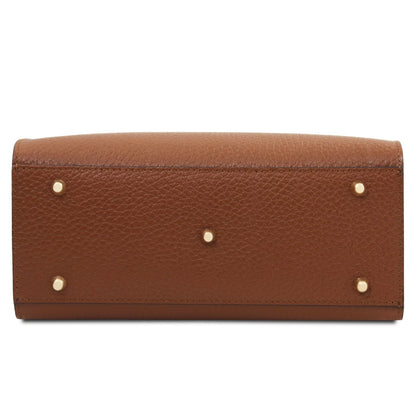 The Tropical Duchess Tuscany Leather  DAMA TL142565 Leather Handbag in Cognac