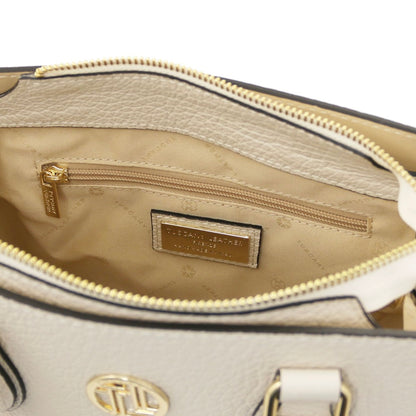 The Tropical Duchess Tuscany Leather  DAMA TL142565 Leather Handbag in Beige