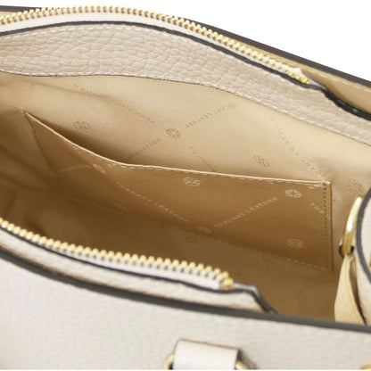 The Tropical Duchess Tuscany Leather  DAMA TL142565 Leather Handbag in Beige