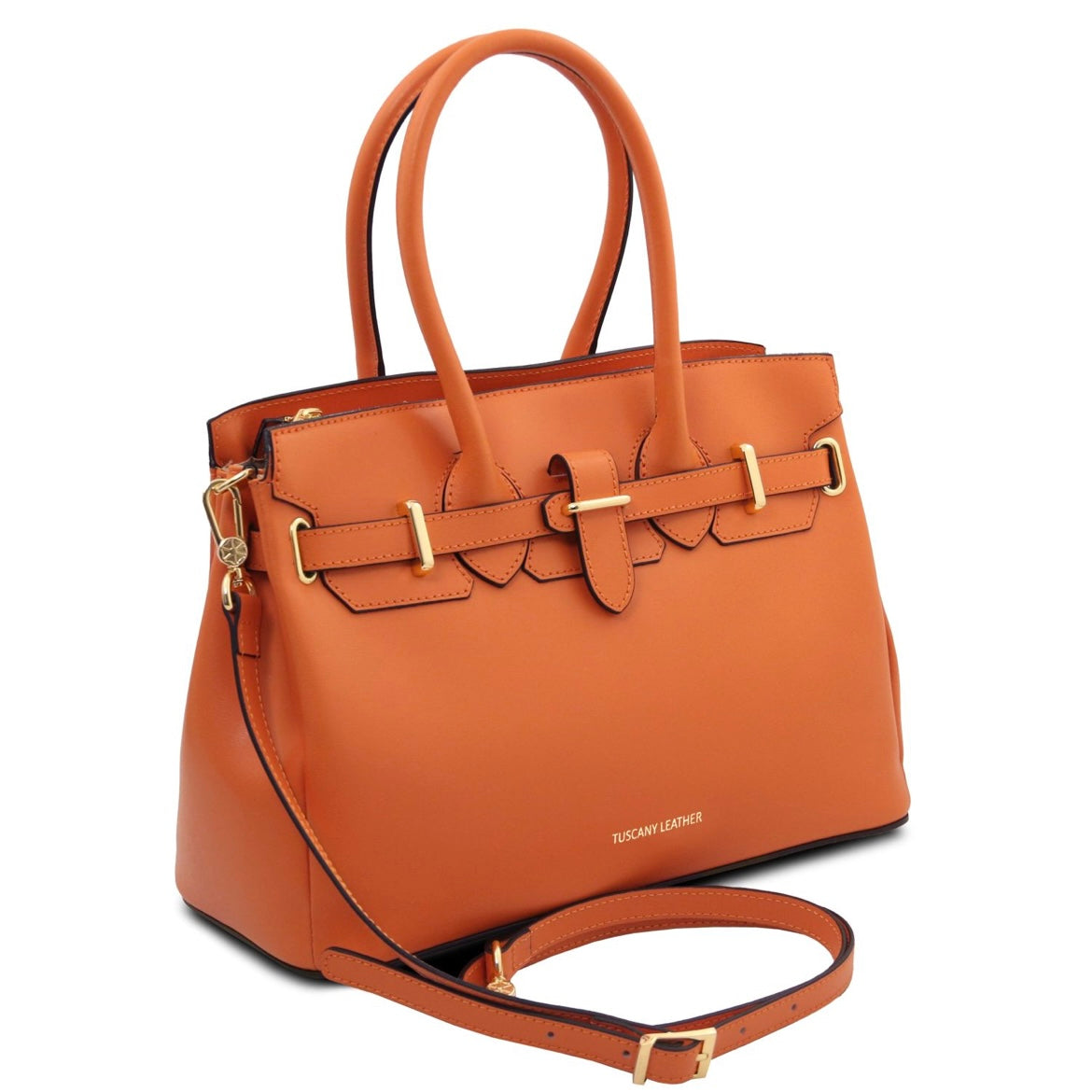 The Tropical Duchess Tuscany Leather TL BAG TL142174 Leather Handbag in Orange
