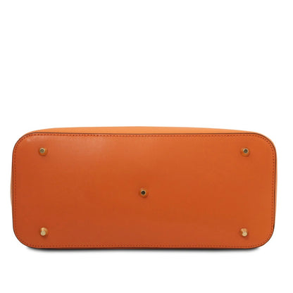 The Tropical Duchess Tuscany Leather TL BAG TL142174 Leather Handbag in Orange