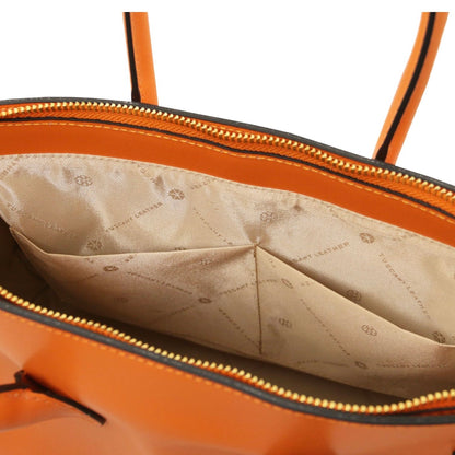 The Tropical Duchess Tuscany Leather TL BAG TL142174 Leather Handbag in Orange