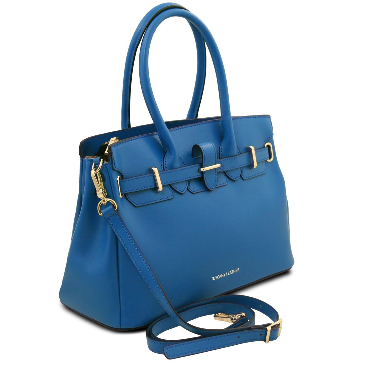 The Tropical Duchess Tuscany Leather TL BAG TL142174 Leather Handbag in Blue