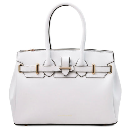 The Tropical Duchess Tuscany Leather TL BAG TL142174 Leather Handbag in White