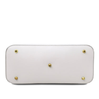The Tropical Duchess Tuscany Leather TL BAG TL142174 Leather Handbag in White