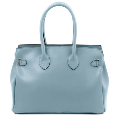The Tropical Duchess Tuscany Leather TL BAG TL142174 Leather Handbag in Light Blue