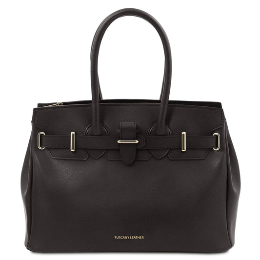 The Tropical Duchess Tuscany Leather TL BAG TL142174 Leather Handbag in Black