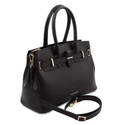The Tropical Duchess Tuscany Leather TL BAG TL142174 Leather Handbag in Black