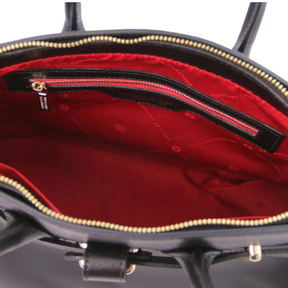 The Tropical Duchess Tuscany Leather TL BAG TL142174 Leather Handbag in Black