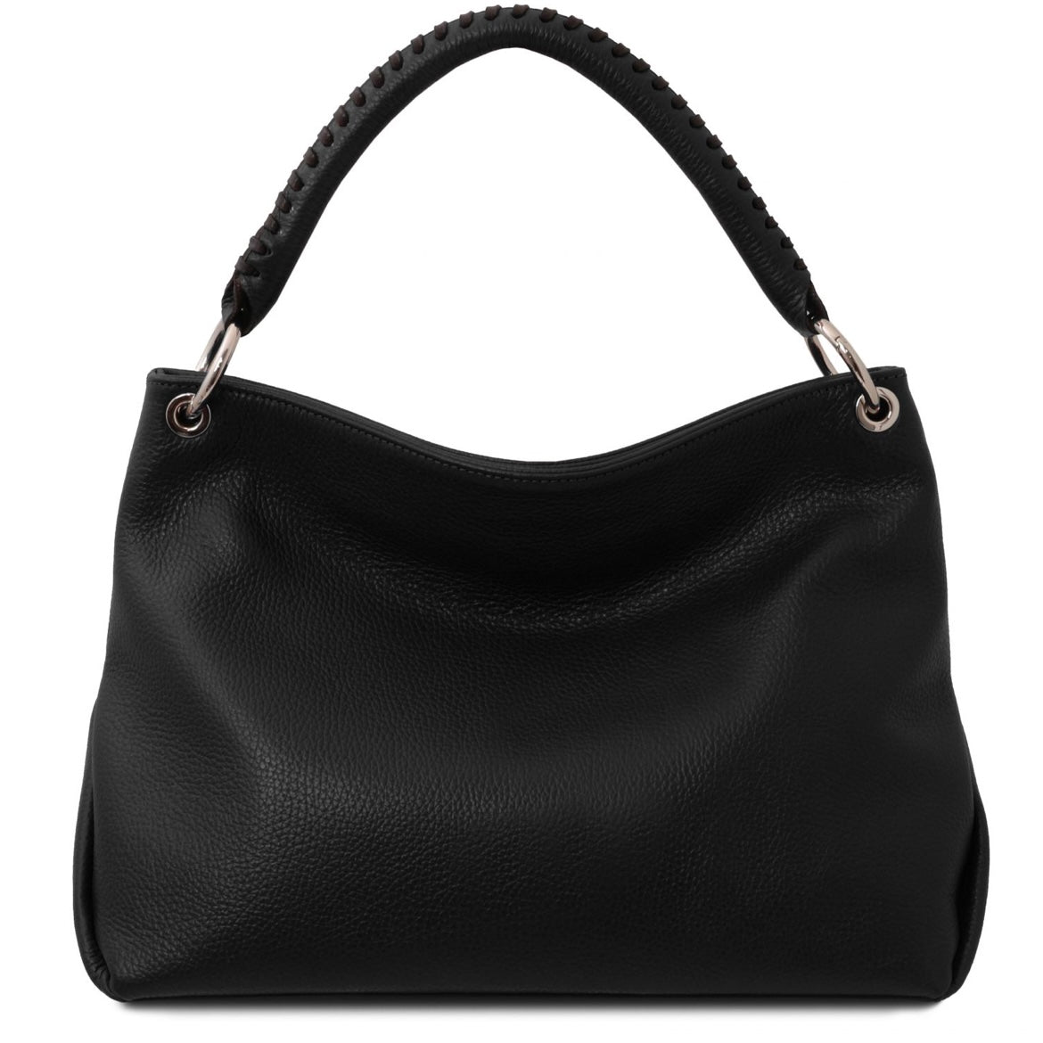 The Tropical Duchess Tuscany Leather TL142087 Soft Leather Shoulder bag in Black