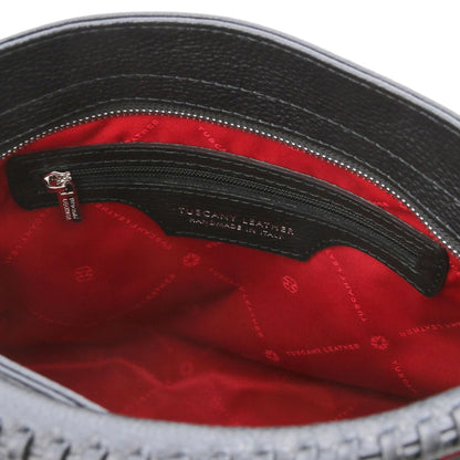 The Tropical Duchess Tuscany Leather TL142087 Soft Leather Shoulder bag in Black