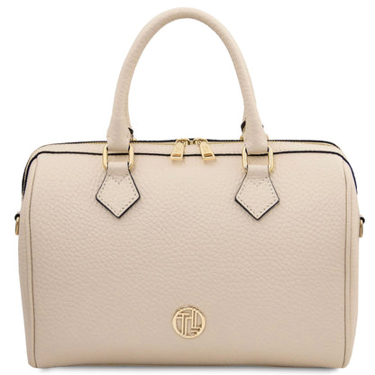 The Tropical Duchess Tuscany Leather  BARRIQUE TL142586 Leather Duffle bag in Beige