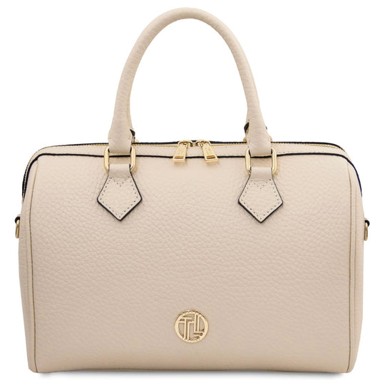 The Tropical Duchess Tuscany Leather  BARRIQUE TL142586 Leather Duffle bag in Beige