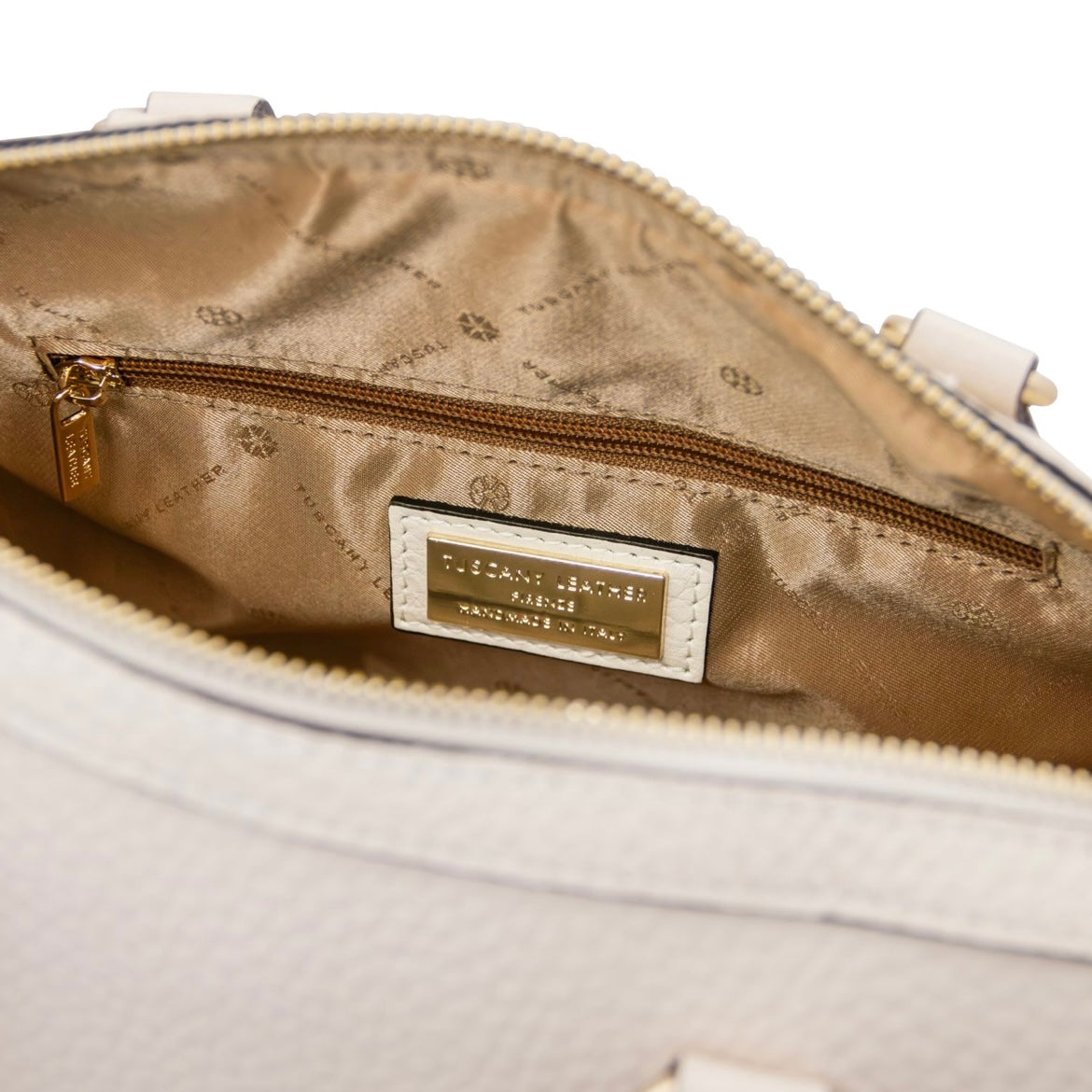The Tropical Duchess Tuscany Leather  BARRIQUE TL142586 Leather Duffle bag in Beige