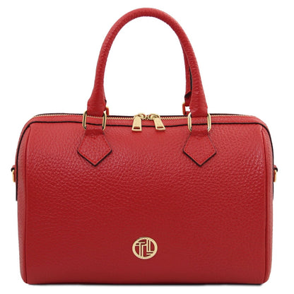 The Tropical Duchess Tuscany Leather  BARRIQUE TL142586 Leather Duffle bag in Lipstick Red