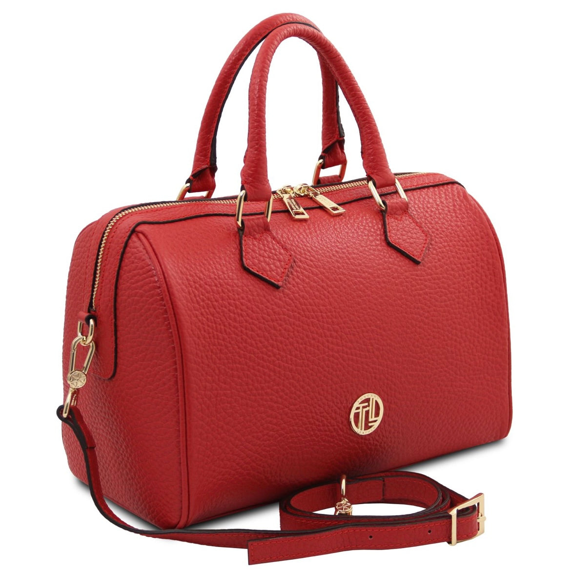 The Tropical Duchess Tuscany Leather  BARRIQUE TL142586 Leather Duffle bag in Lipstick Red