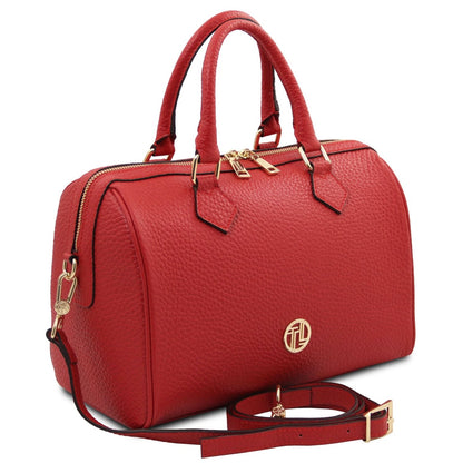 The Tropical Duchess Tuscany Leather  BARRIQUE TL142586 Leather Duffle bag in Lipstick Red