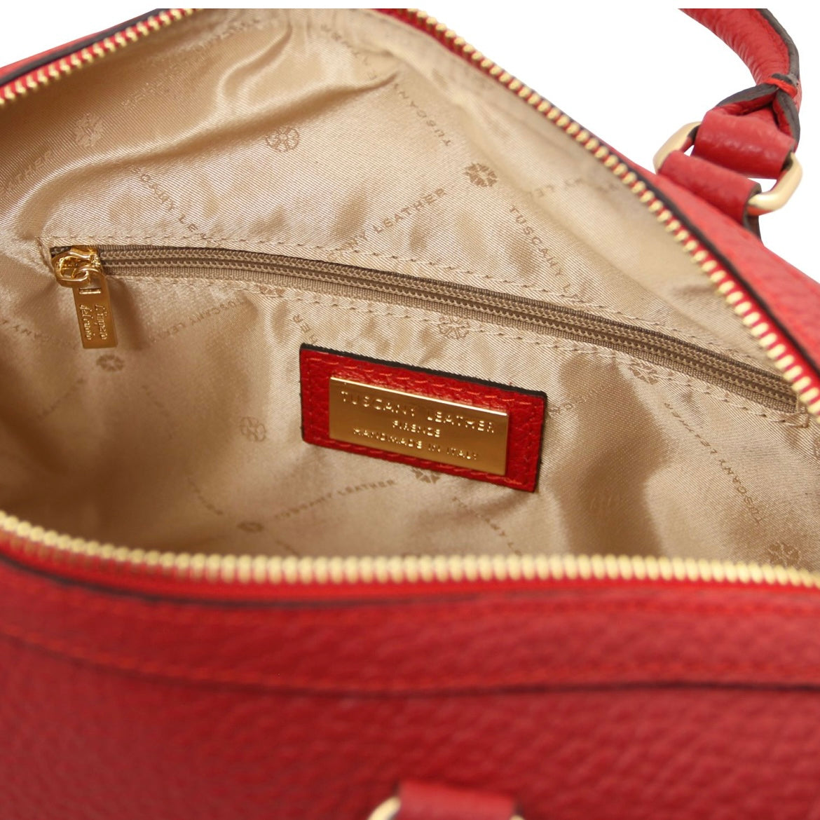 The Tropical Duchess Tuscany Leather  BARRIQUE TL142586 Leather Duffle bag in Lipstick Red