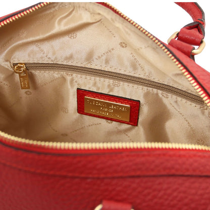 The Tropical Duchess Tuscany Leather  BARRIQUE TL142586 Leather Duffle bag in Lipstick Red