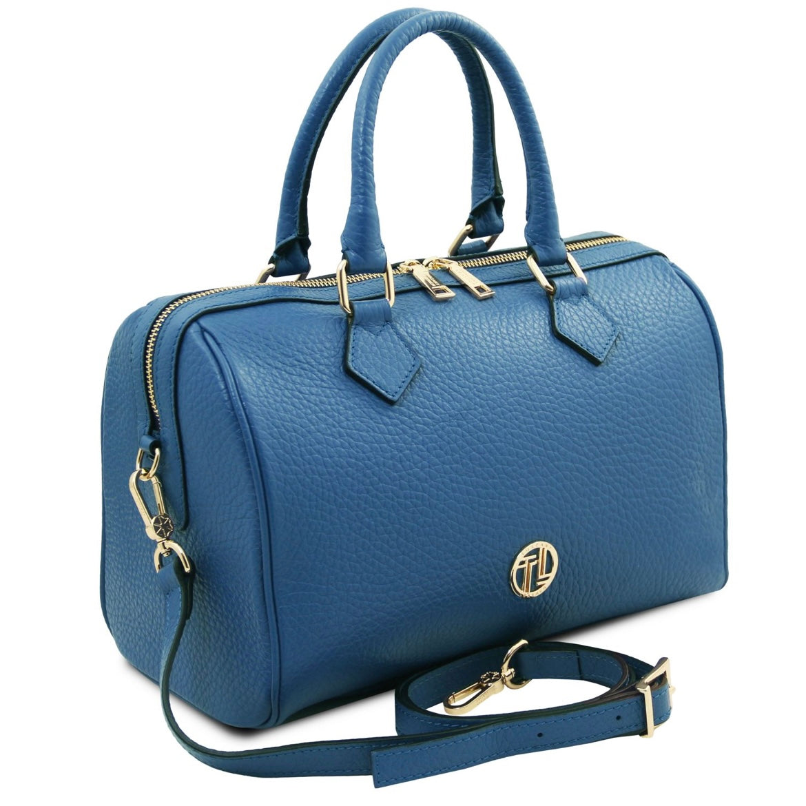 The Tropical Duchess Tuscany Leather  BARRIQUE TL142586 Leather Duffle bag in Denim