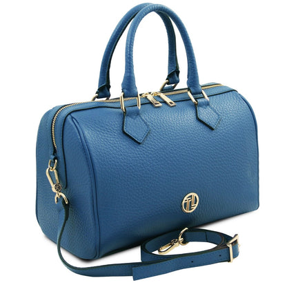 The Tropical Duchess Tuscany Leather  BARRIQUE TL142586 Leather Duffle bag in Denim