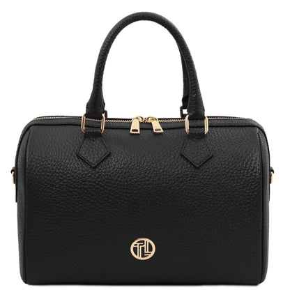 The Tropical Duchess Tuscany Leather  BARRIQUE TL142586 Leather Duffle bag in Black