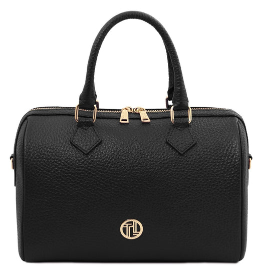 The Tropical Duchess Tuscany Leather  BARRIQUE TL142586 Leather Duffle bag in Black