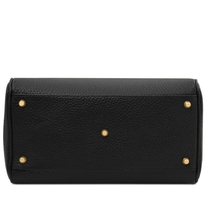 The Tropical Duchess Tuscany Leather  BARRIQUE TL142586 Leather Duffle bag in Black