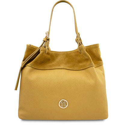 The Tropical Duchess Tuscany Leather  DIADE TL142587 Soft Leather Shopping bag in Yellow