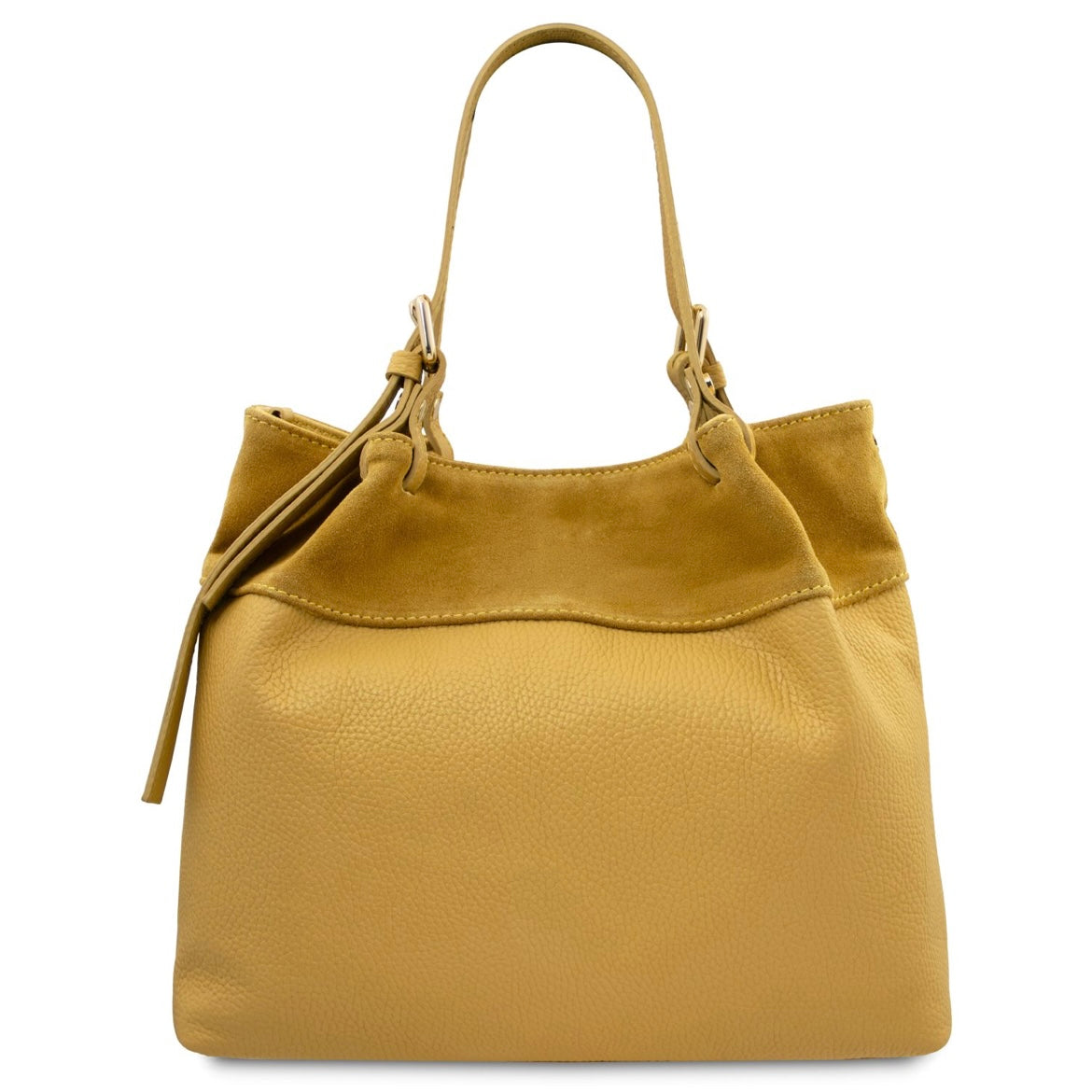 The Tropical Duchess Tuscany Leather  DIADE TL142587 Soft Leather Shopping bag in Yellow