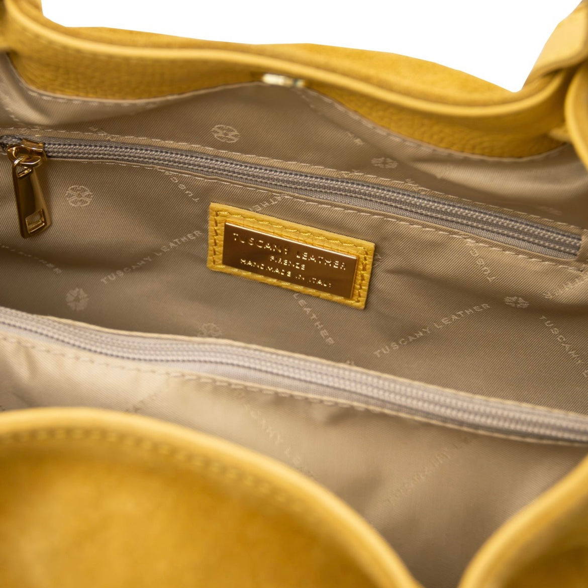 The Tropical Duchess Tuscany Leather  DIADE TL142587 Soft Leather Shopping bag in Yellow