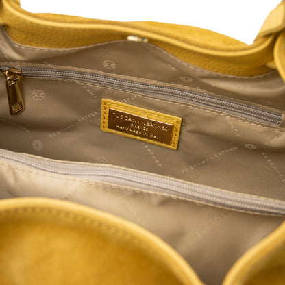 The Tropical Duchess Tuscany Leather  DIADE TL142587 Soft Leather Shopping bag in Yellow