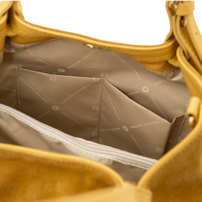 The Tropical Duchess Tuscany Leather  DIADE TL142587 Soft Leather Shopping bag in Yellow
