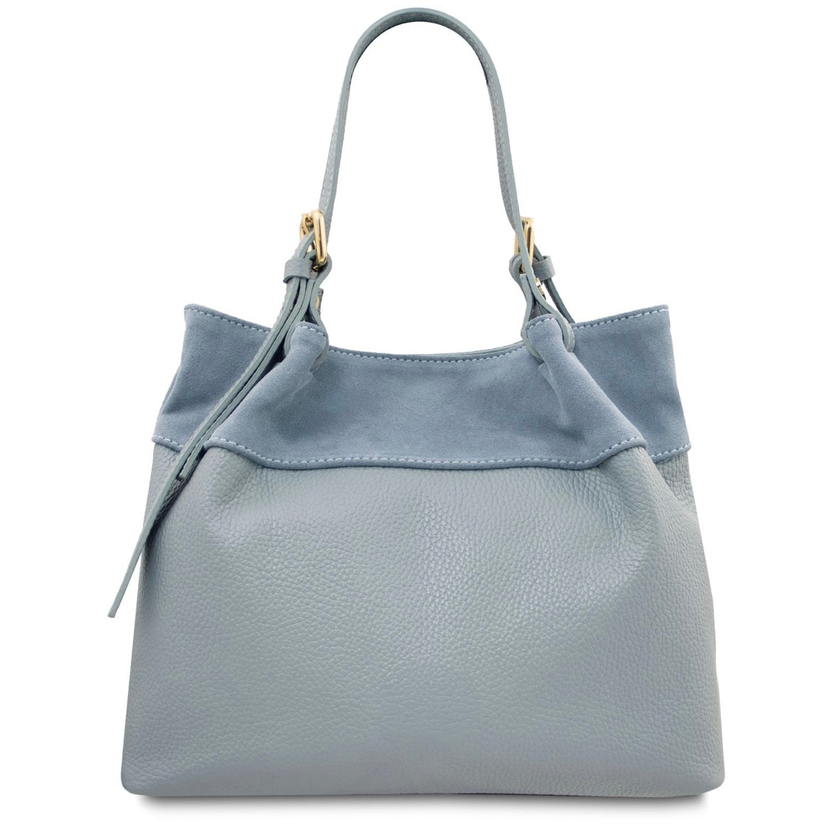 The Tropical Duchess Tuscany Leather  DIADE TL142587 Soft Leather Shopping bag in Light Blue