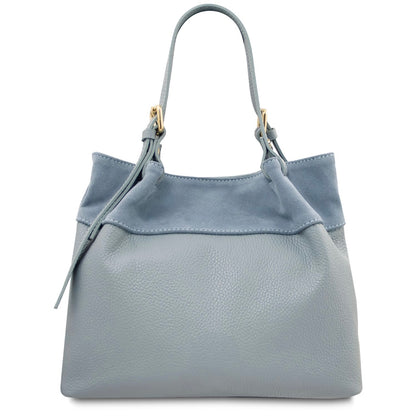 The Tropical Duchess Tuscany Leather  DIADE TL142587 Soft Leather Shopping bag in Light Blue