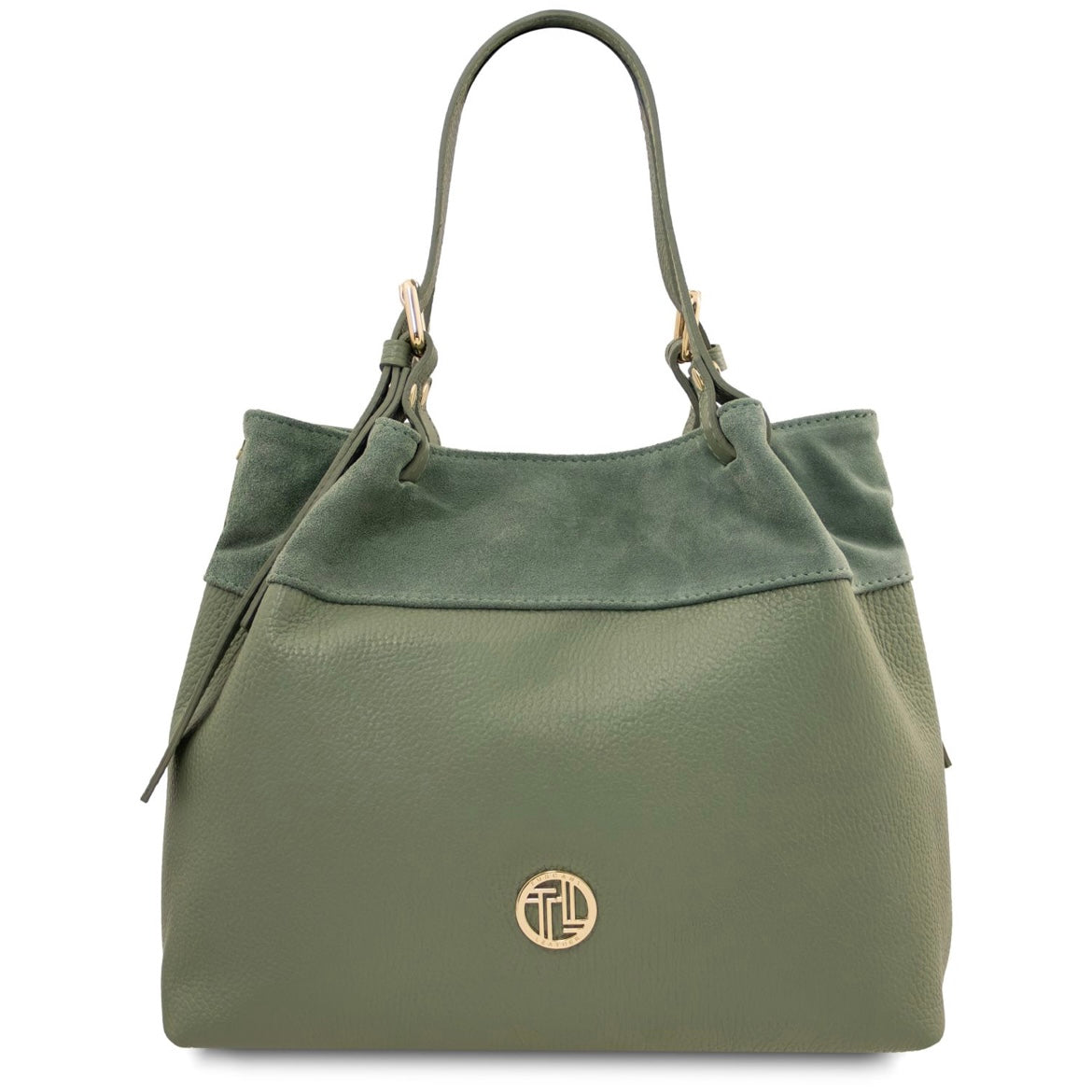 The Tropical Duchess Tuscany Leather  DIADE TL142587 Soft Leather Shopping bag in Mint Green