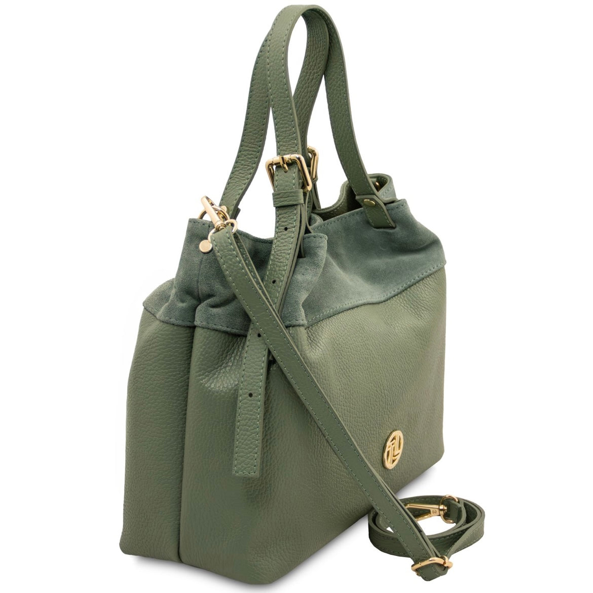 The Tropical Duchess Tuscany Leather  DIADE TL142587 Soft Leather Shopping bag in Mint Green