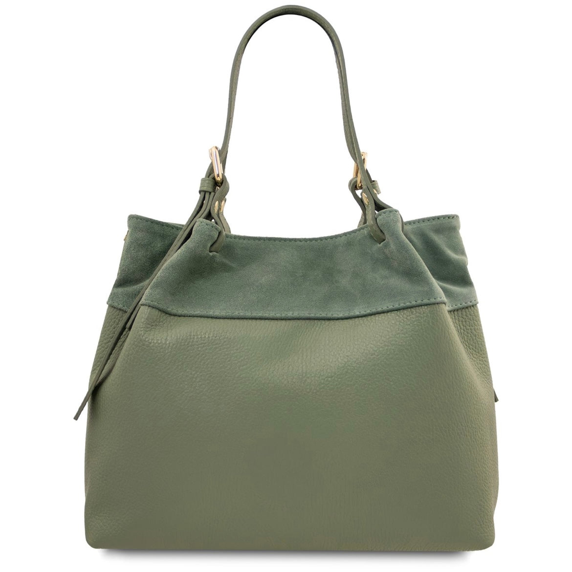 The Tropical Duchess Tuscany Leather  DIADE TL142587 Soft Leather Shopping bag in Mint Green