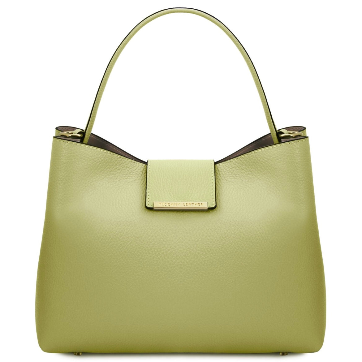 The Tropical Duchess Tuscany Leather  CLIO TL142356 Leather Secchiello bag in Lime Green