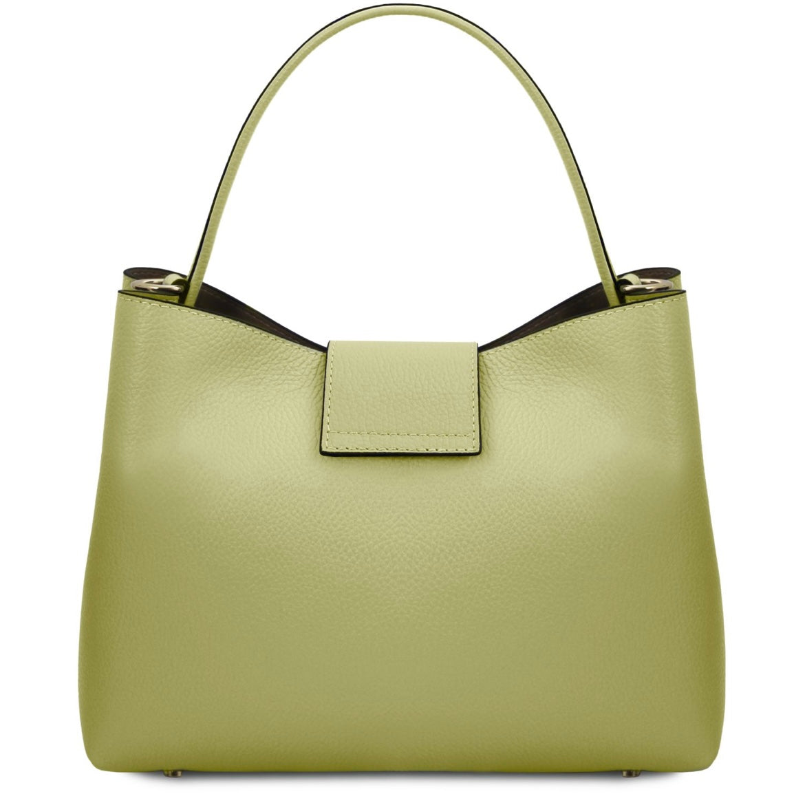 The Tropical Duchess Tuscany Leather  CLIO TL142356 Leather Secchiello bag in Lime Green