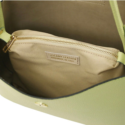 The Tropical Duchess Tuscany Leather  CLIO TL142356 Leather Secchiello bag in Lime Green