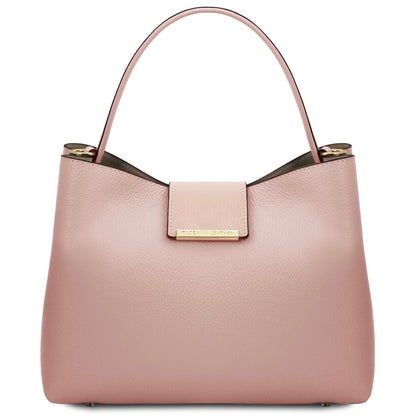 The Tropical Duchess Tuscany Leather  CLIO TL142356 Leather Secchiello bag in Nude