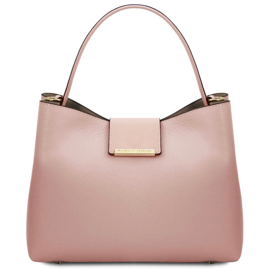 The Tropical Duchess Tuscany Leather  CLIO TL142356 Leather Secchiello bag in Nude