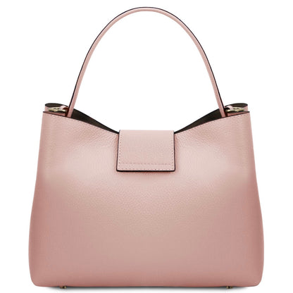 The Tropical Duchess Tuscany Leather  CLIO TL142356 Leather Secchiello bag in Nude