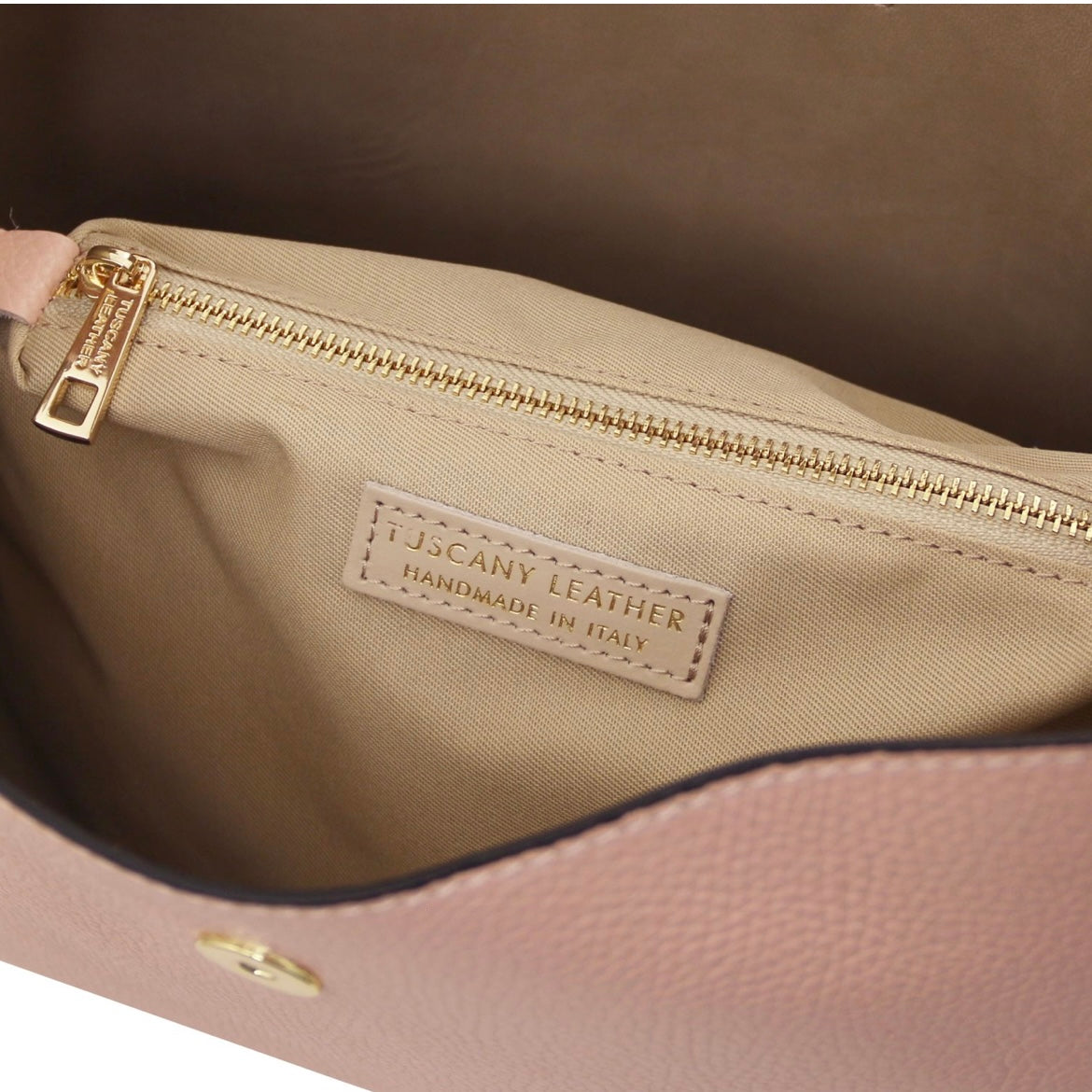 The Tropical Duchess Tuscany Leather  CLIO TL142356 Leather Secchiello bag in Nude