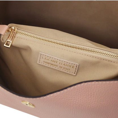 The Tropical Duchess Tuscany Leather  CLIO TL142356 Leather Secchiello bag in Nude